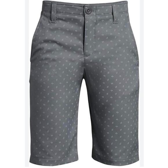 Under Armour HeatGear Armour Printed Youth Size Large Shorts Gray 11”‎ Inseam - Picture 1 of 10